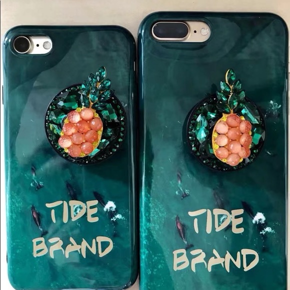 iPhone bling pineapple phone case with popsocket - Picture 5 of 6